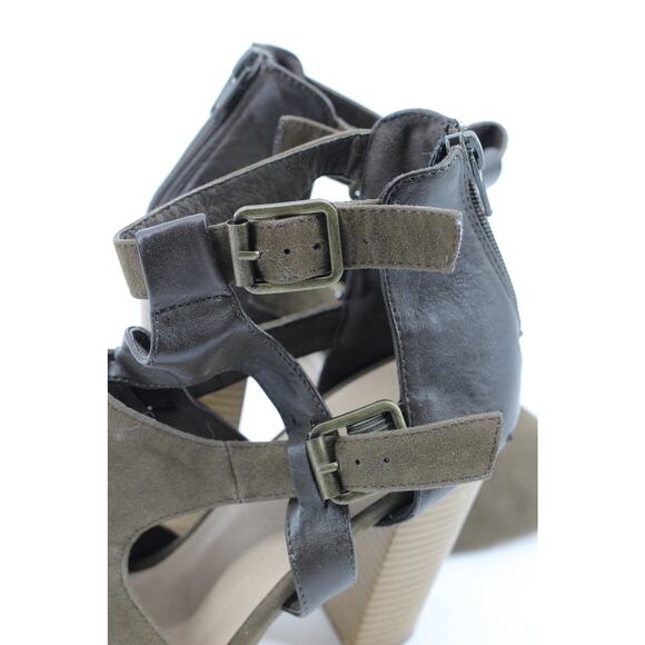 Shoe Dazzle Joyia buckle strap open toe block heel sandals 8.5 grunge whimsigoth - Picture 6 of 6